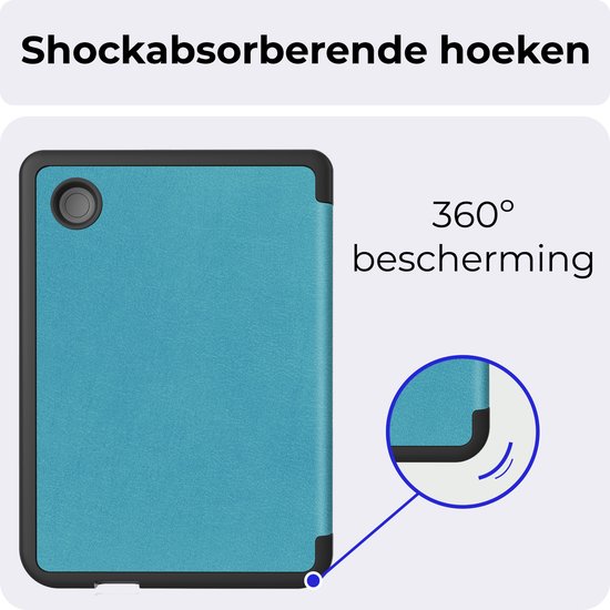 Hoesje Geschikt voor Kobo Clara Colour Hoesje Luxe Bescherm Case - Hoes Geschikt voor Kobo Clara Colour Hoes Book Cover - Turquoise van Merkloos — afbeelding 5