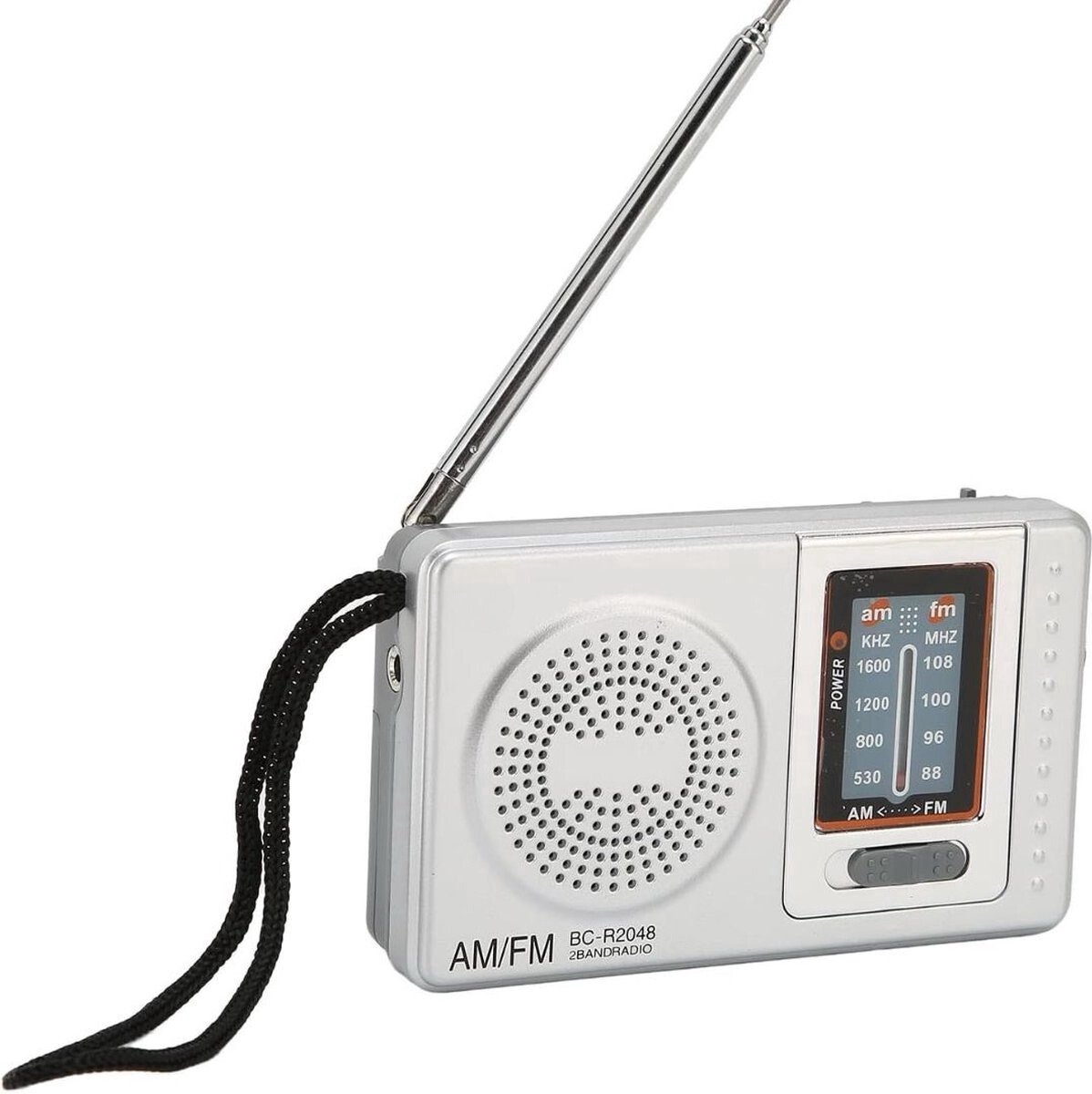 Draagbare Mini Noodradio FM/AM - Pocket Radio Speler - Radio voor Rampen - Radio op Batterijen - Transistor Radio op Batterijen - Kleine Radio - Zilver