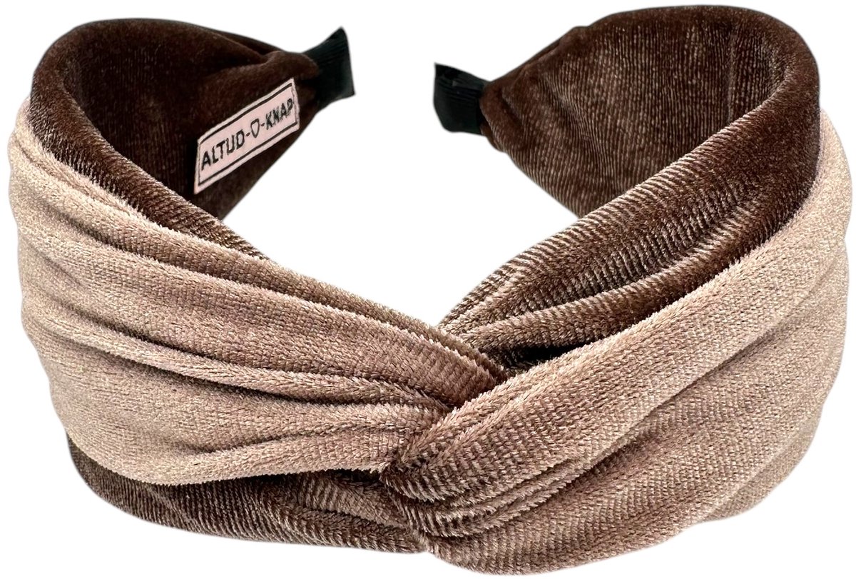 Altijd Knap - Haarband Velvet Taupe - Brede velvet haarband in taupe