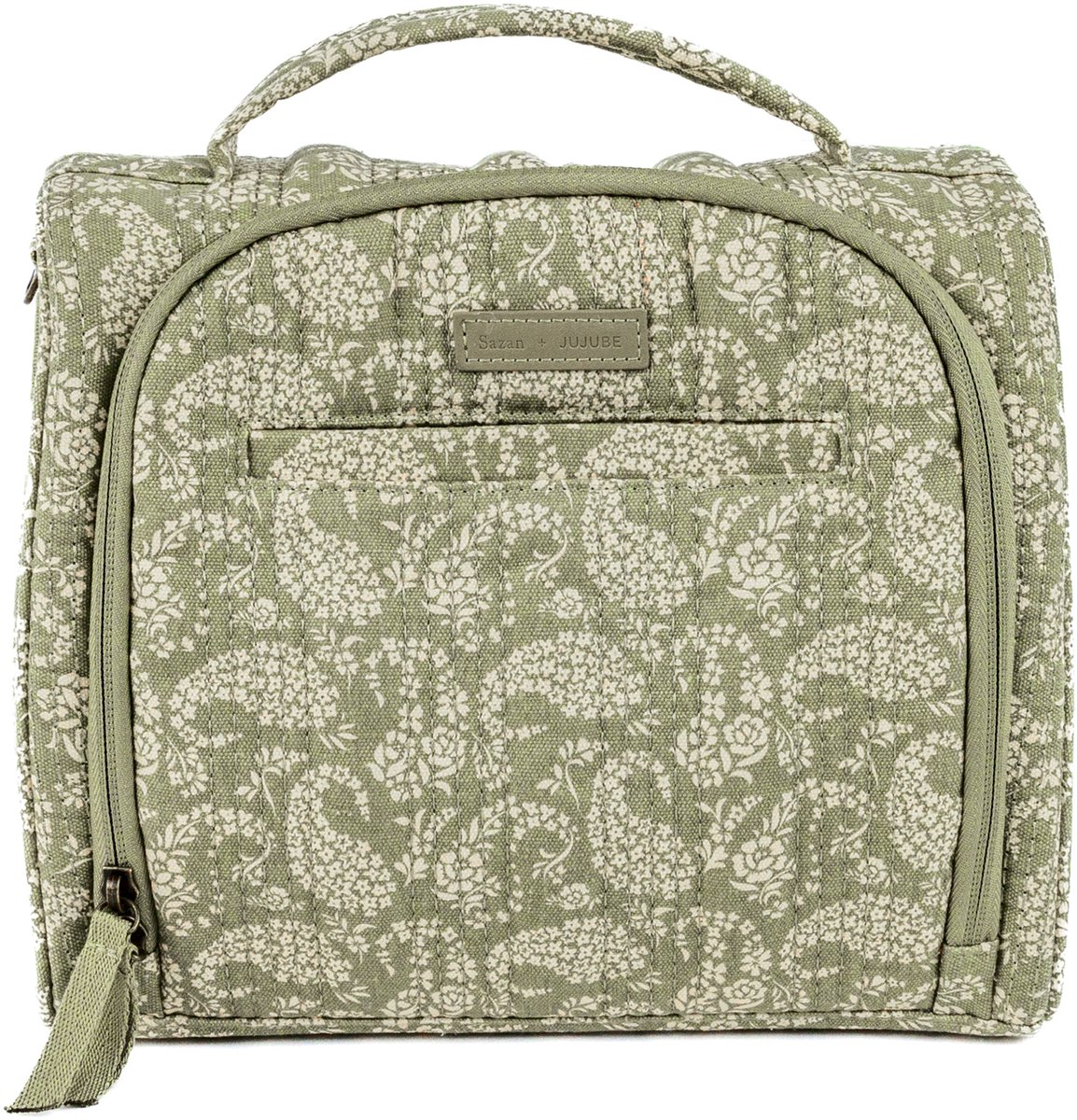 JuJuBe x Sazan Hendrix Insulated Bottle Bag Paisley Floral - Geïsoleerde Flessentas voor Baby en Lunch - Verstelbare Schouderband - Ruimte voor 3 Flessen - Gewatteerd 100% Katoenen Canvas - Waterdichte PEVA Voering - Netvakken - 26,7 x 22,2 x 15,9 cm