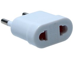 USA naar Europa (EU) Adapter verloop stekker Wit