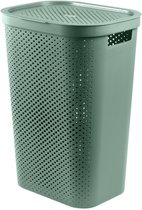 Panier à linge Curver Infinity Recycled Dots avec couvercle - 60 L - Vert