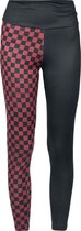 R.E.D. Rock-Engineered Design Zwarte legging met dambordpatroon - Dames - M