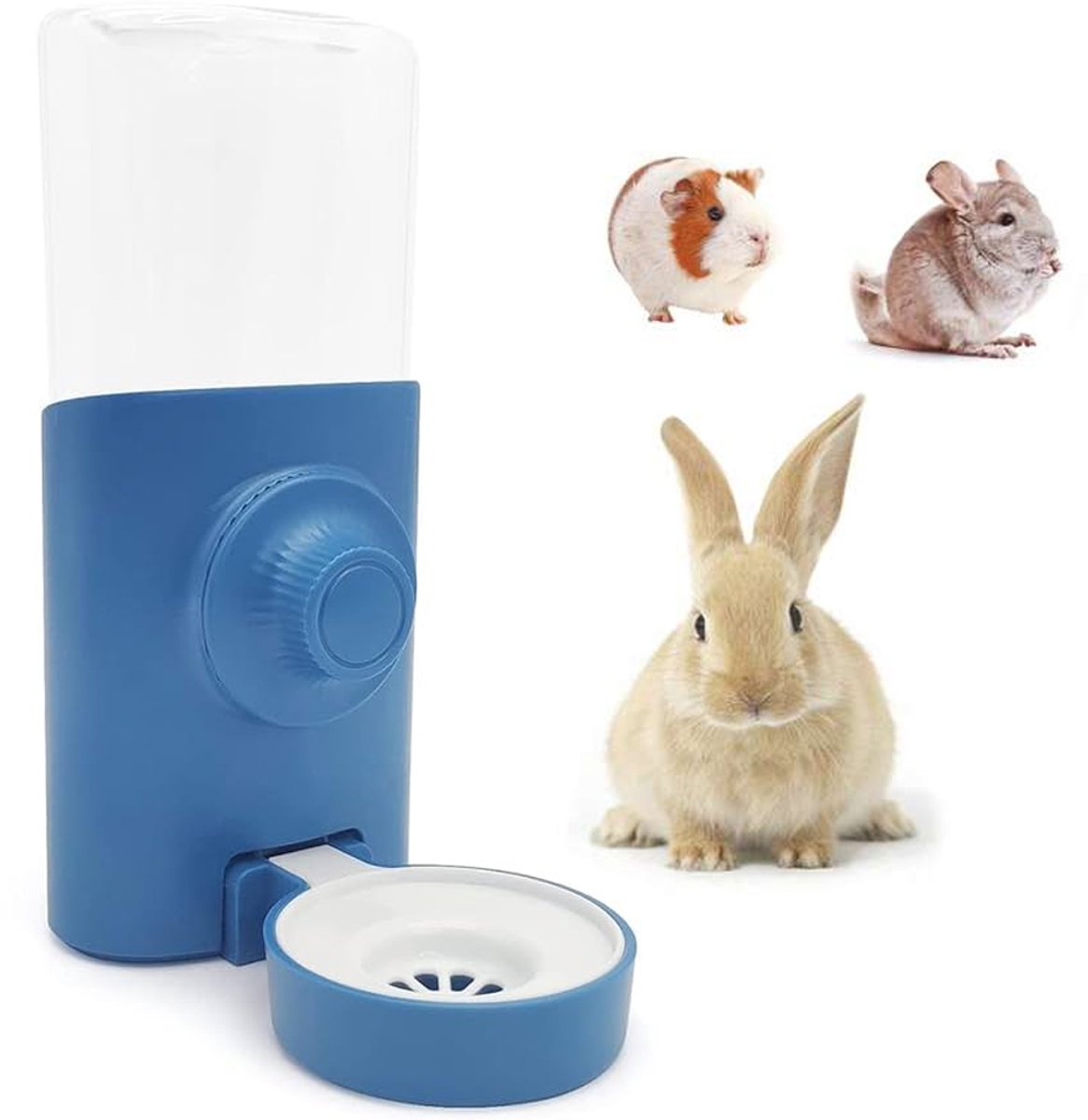 Waterfles voor Kleine Huisdieren – Automatische waterdispenser – Drinkfles voor hamsters – Hamster-drinkfles – 600 ml waterdispenser – Hangend Waterdispenser voor Kooi – Drinkfles voor Konijn Cavia Chinchilla Egel Fret Eekhoorn – Blauw