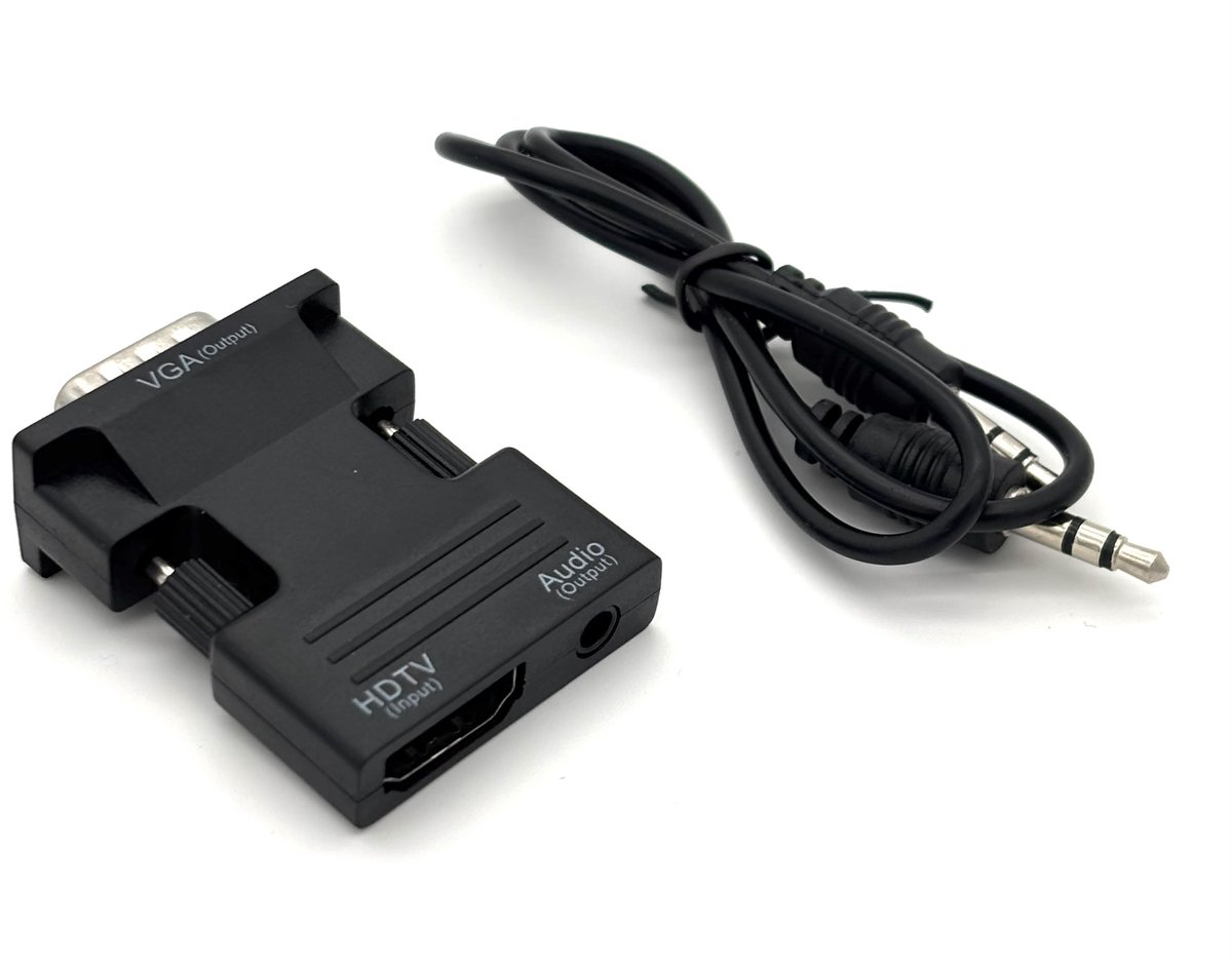 HDMI naar VGA Adapter – HDMI Female naar VGA Male – Inclusief Audio Uitgang – Voor Beamer, Monitor & TV