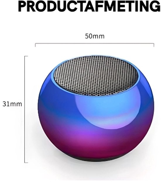 M3 Bluetooth Mini Speaker – Draagbare Blue Tooth 5.0 draadloos luidspreker – stereo – Handsfree microfoon- Paars/Blauw — afbeelding 2