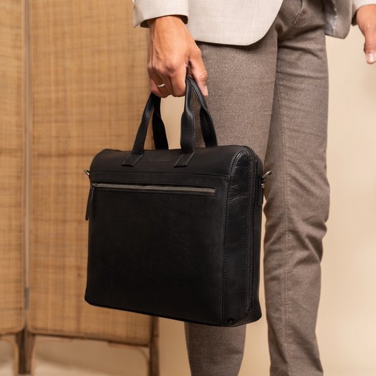 The Chesterfield Brand Sac de bureau Mallette pour ordinateur portable Levanto Laptopbag Black Noir