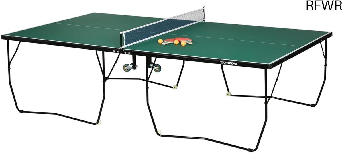 RFWR® Opvouwbare Tafeltennistafel met Wielen - Indoor Tafeltennis Set met Rackets en Ballen - 274 x 152,5 x 76 cm