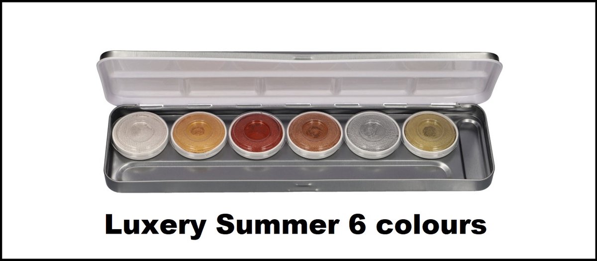 Superstar Luxery Summer Festival Aqua Face- and Bodypaint palette 6 kleuren - Schmink pallet