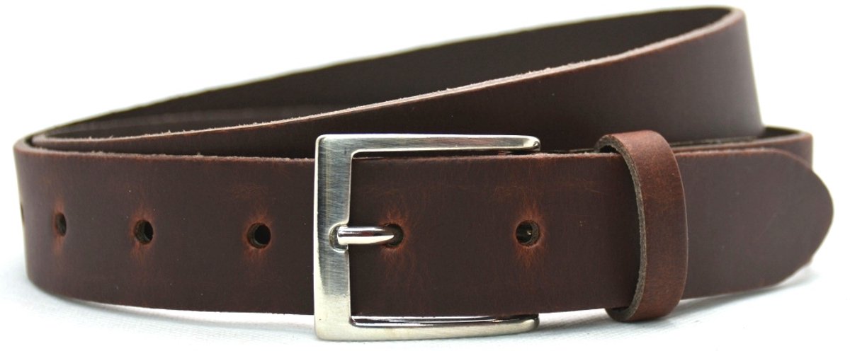 3cm bruine riem - damesriem/herenriem - bruin - 100% leder - Maat 105 - Totale lengte riem 120 cm