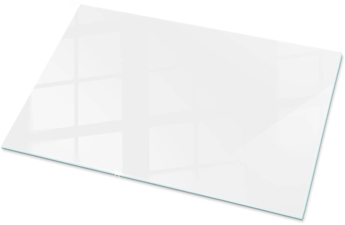 Tulup Tafelblad Glas - Kleur Wit Glad Glazen Tafelblad - 100 cm x 70 cm - Wit Glazen Plaat - Rechthoekig Tafelblad Glas - Glazen Tafelblad voor Tuin of Terrastafels - Veiligheidsglas
