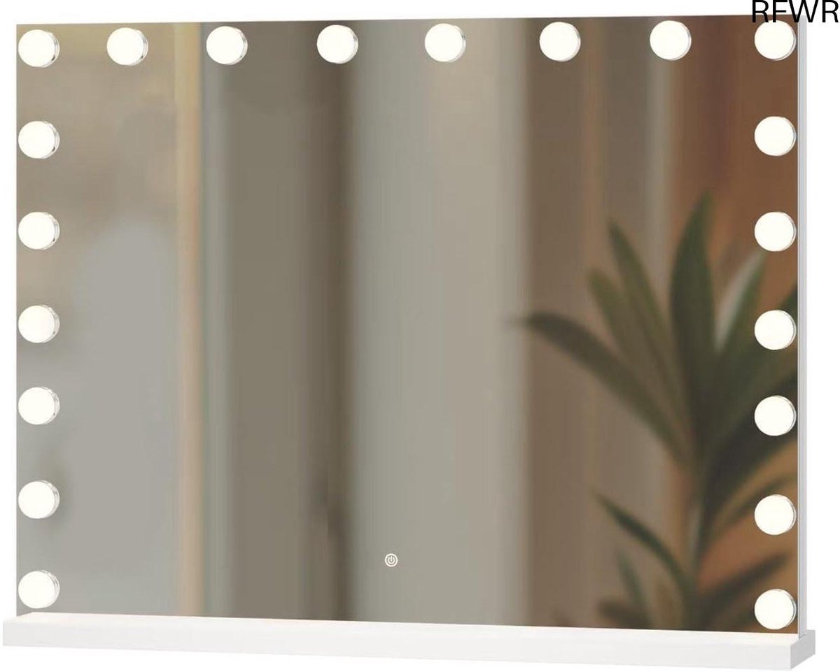 RFWR® Hollywood Make-up Spiegel met Dimbare LED Verlichting - 80x60cm - 3 Lichtstanden