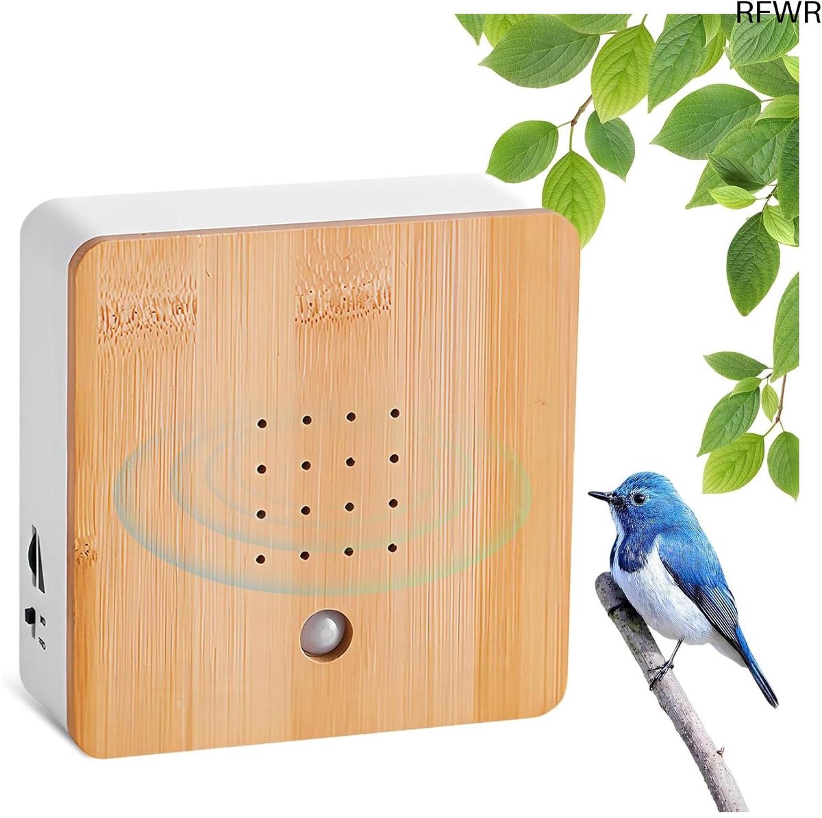 RFWR® Bewegingsmelder met Vogelgeluidenbox voor een Natuurlijke Sfeer
