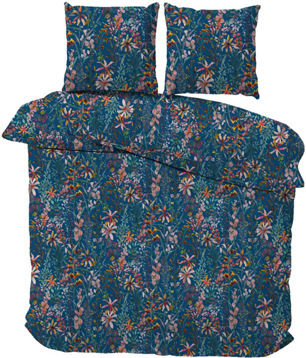 iSleep Dekbedovertrek Denise - Litsjumeaux - 240x200/220 cm - Blauw