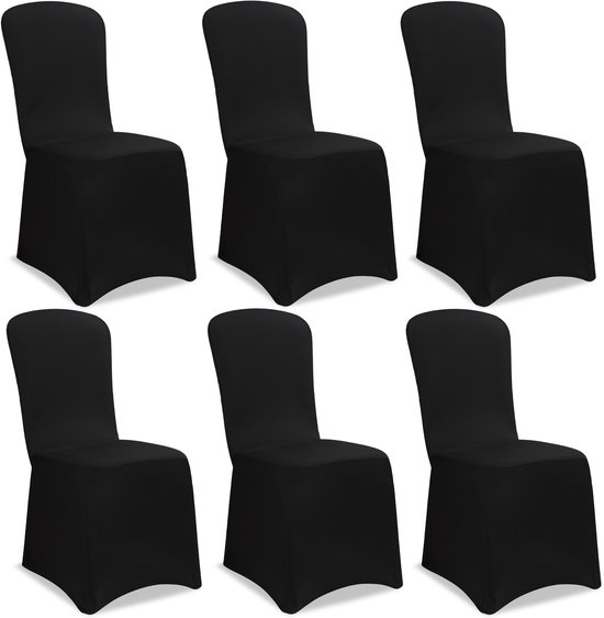 Detex Stoelhoes Set van 6 - Stretch 80 tot 110cm Universeel - Zwart