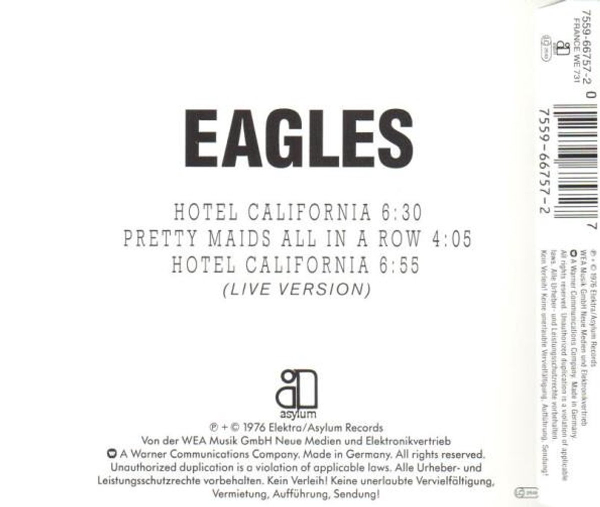 EAGLES - Hotel California (3"CDS)
