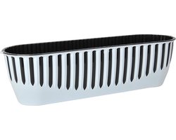 1+1 balkonbakken Piano bloembakken wit zwart UV-bestendige vensterbank plantenbakken 51cm drainage