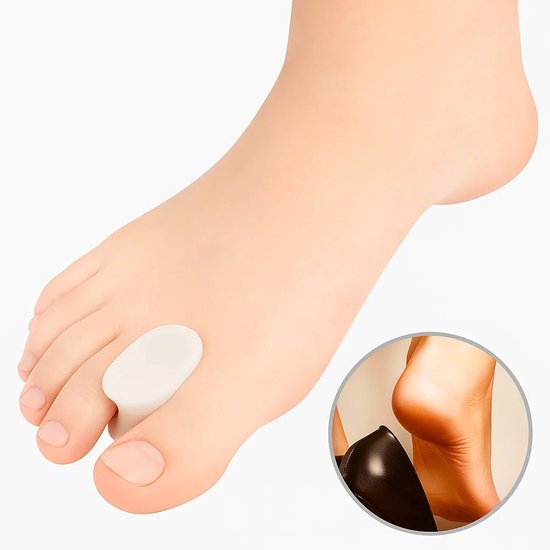 Foto: Teenspreider i siliconen teencorrector i hallux valgus i teen recht maken i toe straigntner i wit i 1 paar
