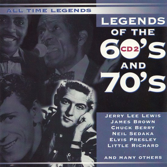 Albumhoes: 'Legends of the 60's and 70's - CD 2'. Bevat foto's van Jerry Lee Lewis, James Brown, Chuck Berry, Neil Sedaka, Elvis Presley en Little Richard.