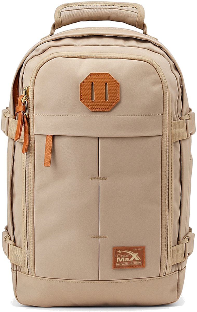 CabinMax Metz Reistas – Handbagage 20L Ryanair – Rugzak – Schooltas - 40x25x20 cm – Compact Backpack – Lichtgewicht – Clay
