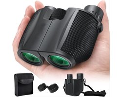 Verrekijker - 10x25 - BAK4 - FMC - Compacte verrekijker - Eenvoudig scherp te stellen - Waterdicht - Wordt geleverd met nekriem en draagtas - Geschikt voor vogelspotten, jagen, theater, sightseeing en concerten - Zwart