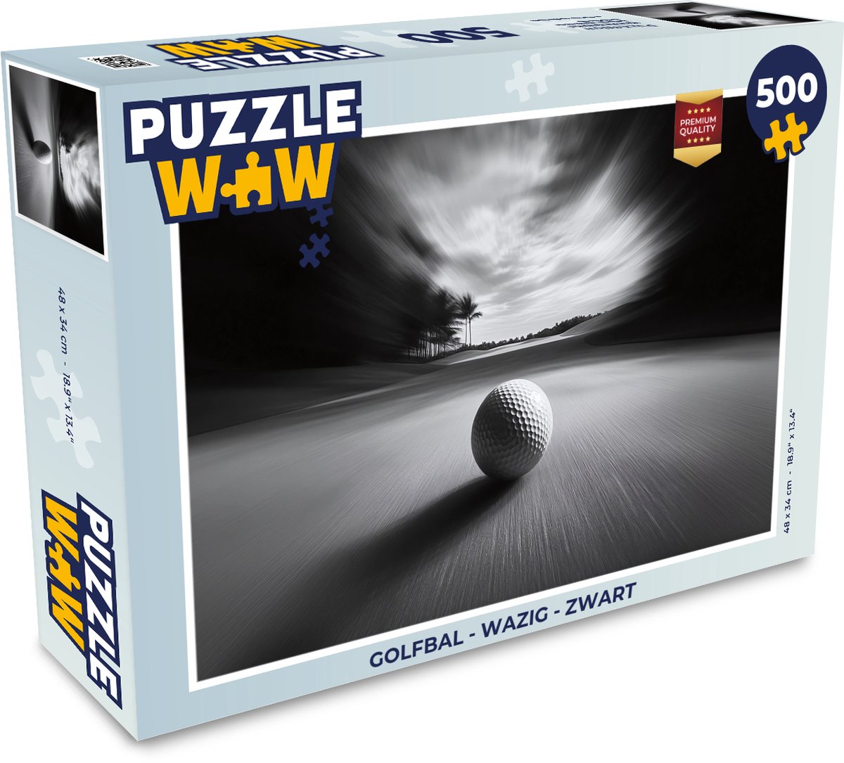 Puzzel Golfbal - Wazig - Zwart - Legpuzzel - Puzzel 500 stukjes