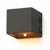 Luminize Oplaadbare wandlamp op accu draadloos - met bewegingssensor - aluminium - 2700K - met batterijen indicator - trapverlichting