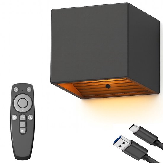 Luminize Oplaadbare wandlamp op batterijen - Draadloos - Met - Wandlamp op accu