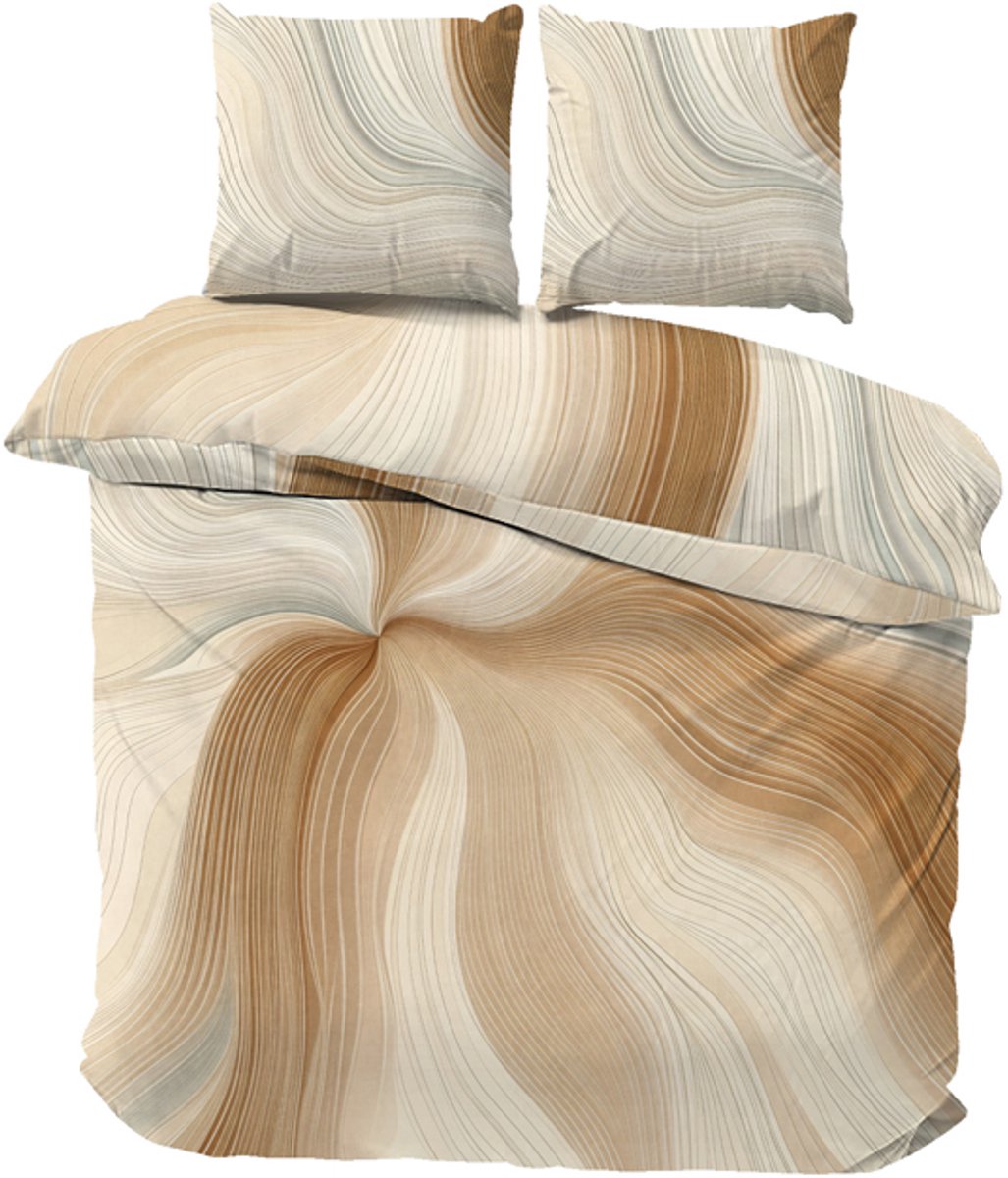 iSleep Dekbedovertrek Matthias - Tweepersoons - 200x200/220 cm - Beige