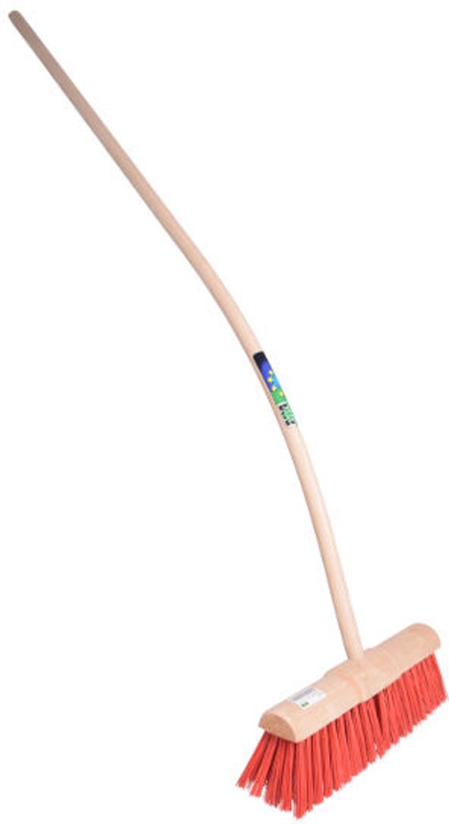 Gemeentebezem 45cm, kunstvezel rood MM +ERGOsteel 170cm