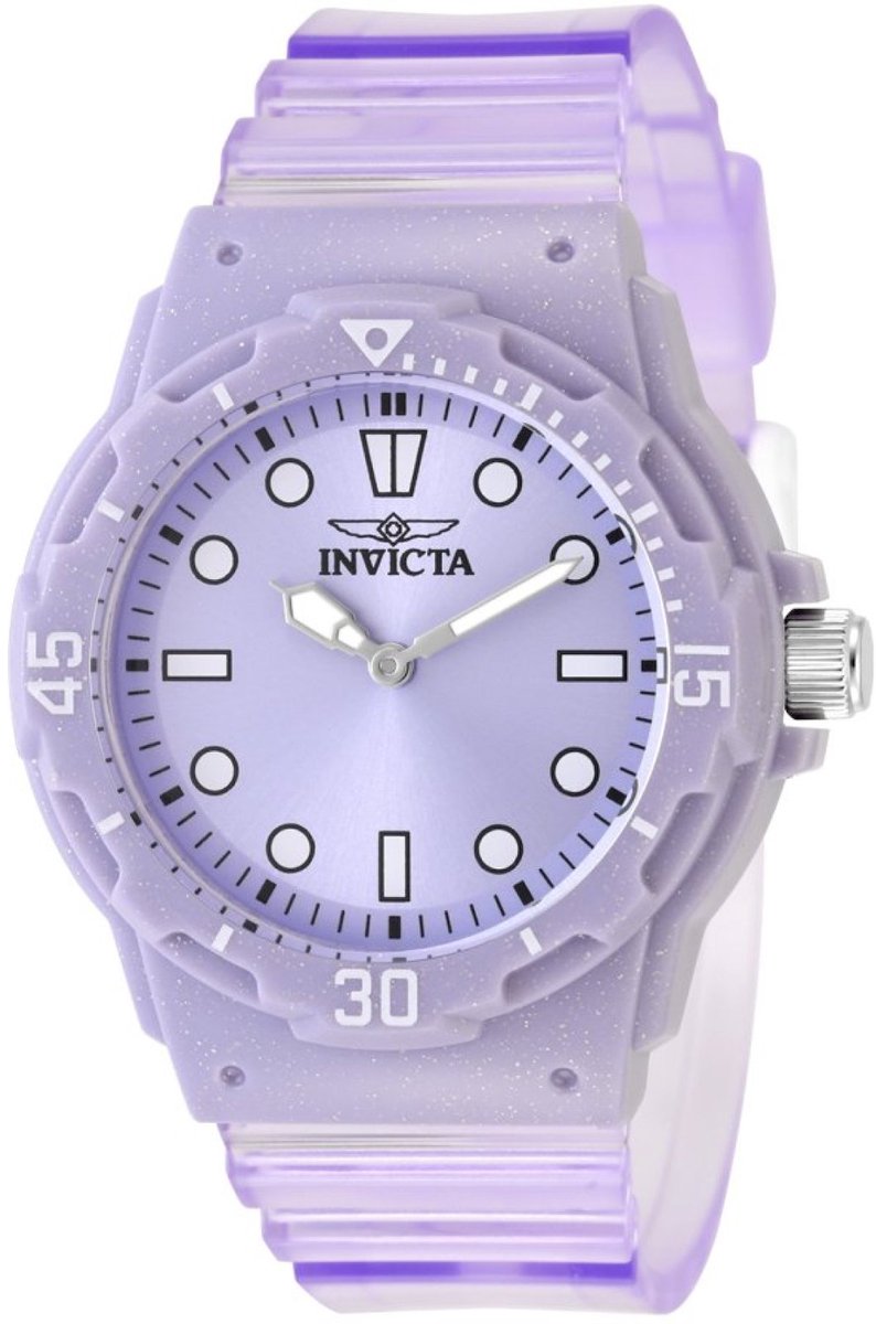Invicta Celestial 49206 Dames Horloge - Waterdicht - Analoog - Quartz Uurwerk - Plastic met paarse Wijzerplaat - 35mm