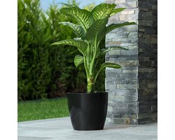 Luxueuze sierpot Zwarte Smartpot 'Ruby' Bloempot met drainage 22L