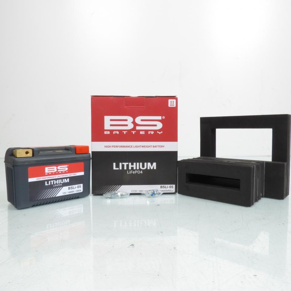 Batterie Lithium BS Battery pour Moto Yamaha 600 Fz6 Fazer S2 N/S 2007 à 2010 BSLi-05 / LT12B / HJT12B-FP / 12V 48Wh Neuf