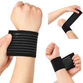 Polsbandage Met Klittenband I Polssteun I Polsbeschermer I Zwachtel I Zwart I 1 Set I One Size