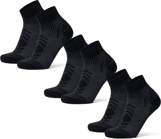 DANISH ENDURANCE Chaussettes de marche courtes en laine mérinos Femme et Homme - 3 paires - Taille 35-38