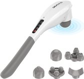 Auronic Massage Apparaat - Nek en Rug - Draadloos - 5 Opzetstukken - Wit/Grijs