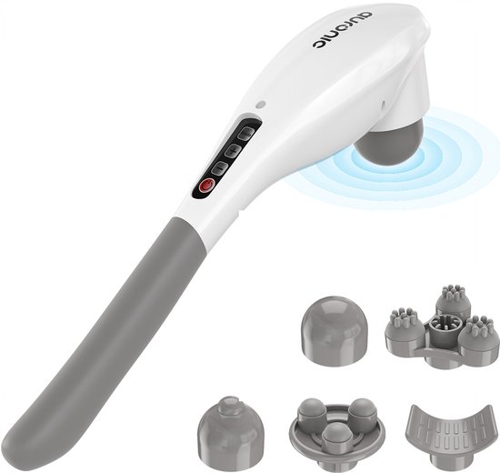 Auronic Massage Apparaat Draadloos 5 Opzetstukken Wit/Grijs - Auronic - €31,99
