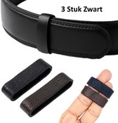 Set van 3 Riemlusen I Riem Reparatatie I Riemlus Vervangen I Riemlusbevestigingen I Riemaccessoires I PU Leer I 4.3 X 1.2 CM I Zwart