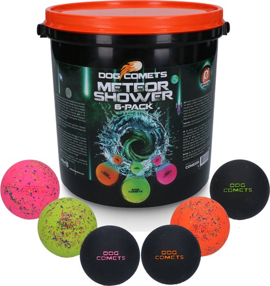 Dog Comets hondenballen – natuurlijk rubber – Ø6 cm – 6 stuks