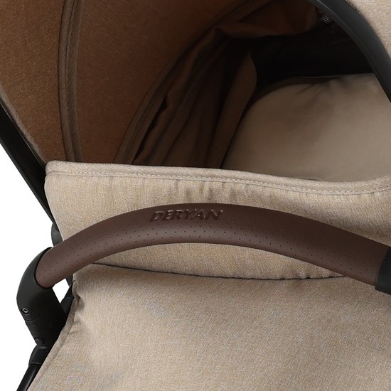 Deryan Noa Kinderwagen 3-in-1 - Multi functionele Kinderwagen - inclusief autostoel - Nougat van Merkloos — afbeelding 2