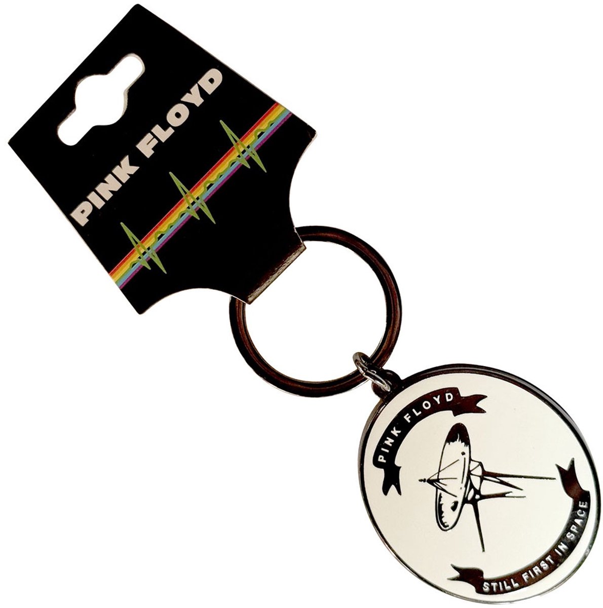 Pink Floyd - First In Space Oval Sleutelhanger - Gebroken wit