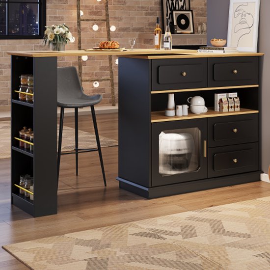VASAGLE Table De Bar Haute 60x60x104,5cm - Cadre Métal, Style Moderne Noir Boisé