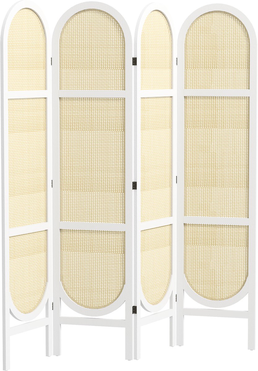 HOMCOM-kamerverdeler - paulowniahout - 160x1,7x170cm - wit