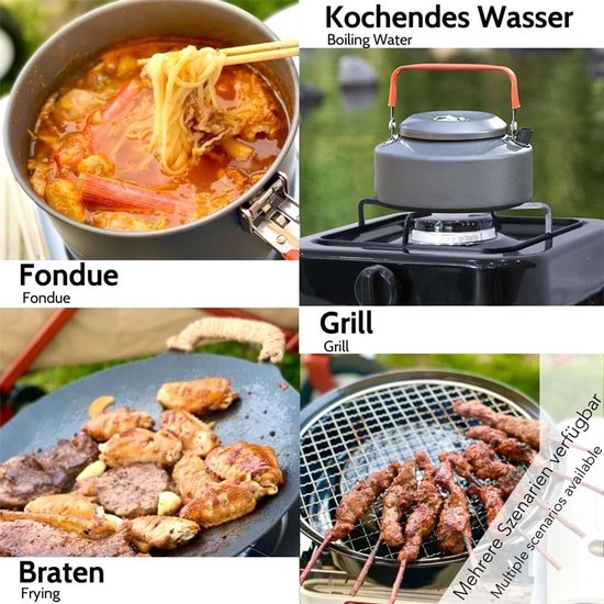 Borvat® - Vrijstaande Gaskookplaat - Voor Thuis, Buiten of Camping - Los Gasfornuis - Kampeerkooktoestellen - 2-Pits - Zwart van Merkloos — afbeelding 2