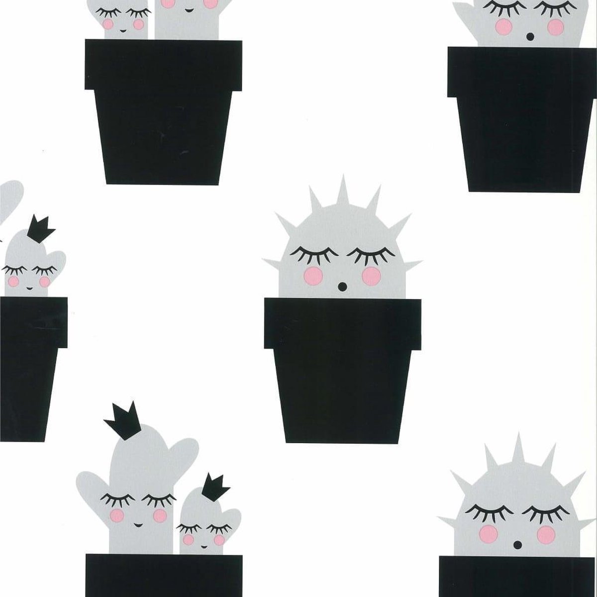 Fabulous World Behang Cactus grijs en roze 67102