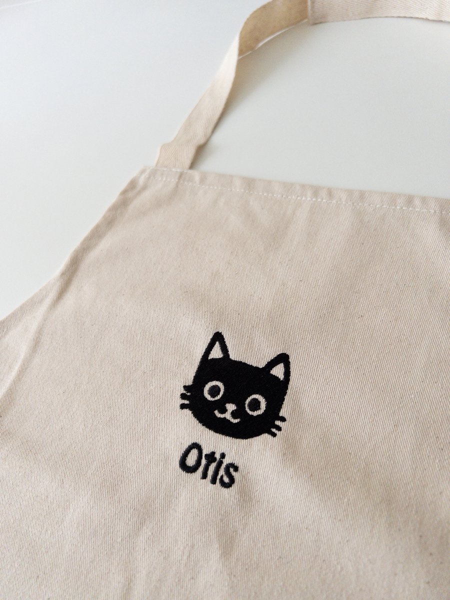 Kinder kookschort met naam - gepersonaliseerd - 100% katoen - kinderschort geborduurd - kids apron - custom made apron - kinderkok - koken cadeau - kinder cadeau - kado met naam - gepersonaliseerd cadeau kind - keukenschort - Sinterklaas - Kerst Kat