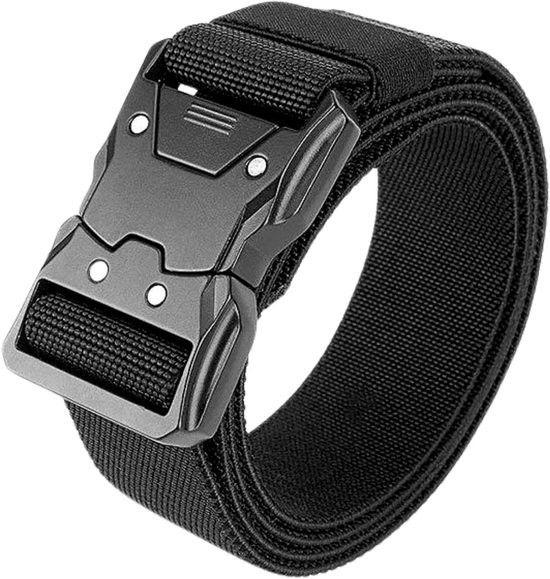 JUKMO Stretch Tactische Riem voor Mannen, Militaire Werk Rigger Wandelen 1.5 Elastische Nylon Web Ratchet Quick Release Riem, Leger Groen, Medium-for Waist 36-42(Length 49