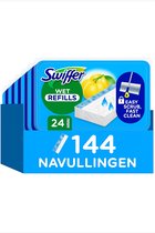 Swiffer Vloerreiniger Vochtige Vloerdoekjes Met Frisse Citroengeur - Voordeelverpakking 6 x 24 Navullingen