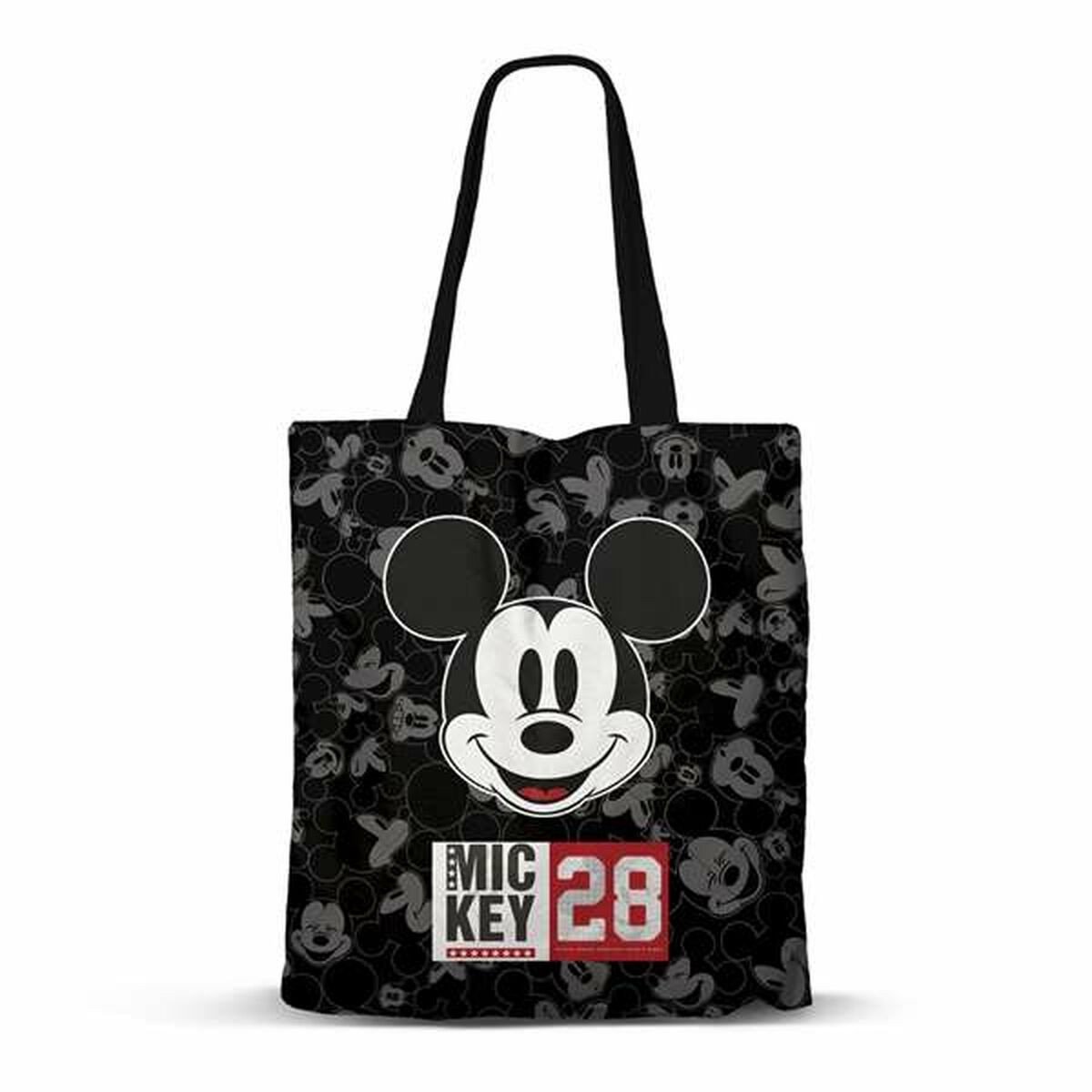 Karactermania - Disney - Mickey Mouse - Year-FAN - Boodschappentas met rits - Shopper - Schoudertas - Handtas- Zwart