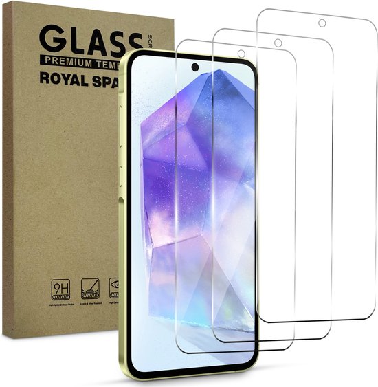 Screenprotectors Samsung Galaxy A55 / A35 – 3x Gehard Glas, Krasbestendig, Helder, Makkelijk te Installeren